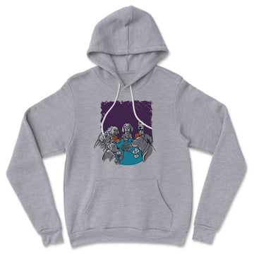Poker Dogs Hoodie in Athletic Heather color